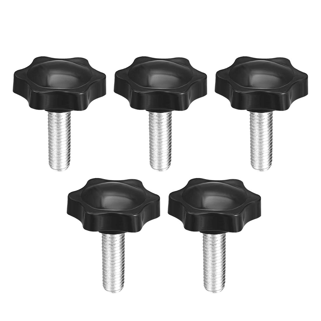uxcell Clamping Screw Knob, 38mm Dia Plum Hex Shaped Grips Star Knob M8 x 20mm Male Thread, 5pcs