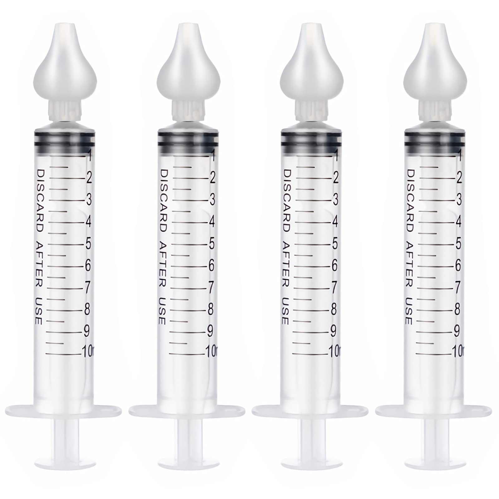 YUTOU Nose Shower 10 ml Syringe Nasal Rinse for Newborns Baby Children Safe Nasal Cleaner with Cleanable and Reusable Silicone Nasal Suction Tip Pack of 4