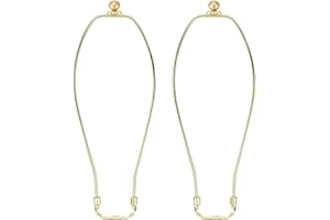PATIKIL 12 Inch Lamp Harp Kit with 17.5mm Solid Brass Ball Finial, 2 Set Heavy Duty Bracket with Standard Saddle & Finial Det
