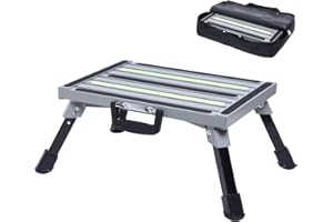 GarfatolRv Safety RV Steps Foldable Platform Stepping Belt Night self-Illuminating Tape Non-Slip Rubber feet and Handles RV Step Stool can Load 1000 lbs