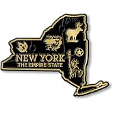 New York Small State Magnet by Classic Magnets, 2.8" x 2.1", Collectible 3D Rubber Vintage-Style Souvenirs and Gifts Made in the USA