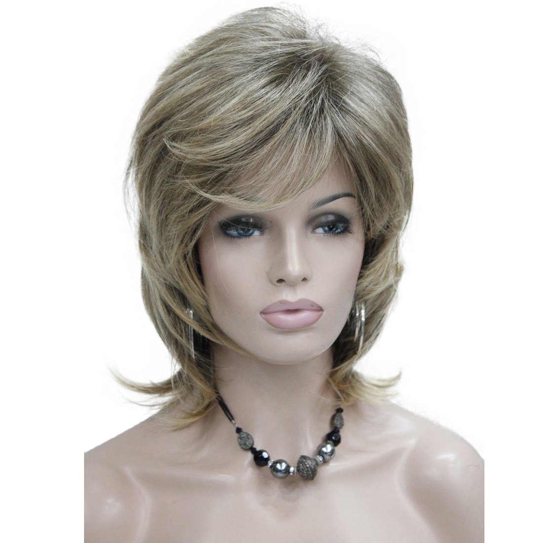 Lydell Short Shaggy Layered Classic Cap Full Synthetic Women's Wigs (6T24B Brown Mix)