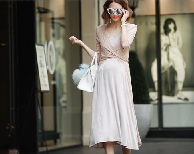 Amazon Co Jp Wanderkids マタニティウェア 授乳服 産後 ワンピース 春 夏 秋 きれいめ シンプル ロング スカート M L M 服 ファッション小物