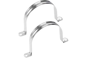 SDY 2 Pcs 5inch Rigid Pipe Strap,Two Hole Stainless Steel Strap U Bracket, Widened Tube Strap Tension Clip Assortment Kit Heavy Duty Pipe Clamp（133mm）