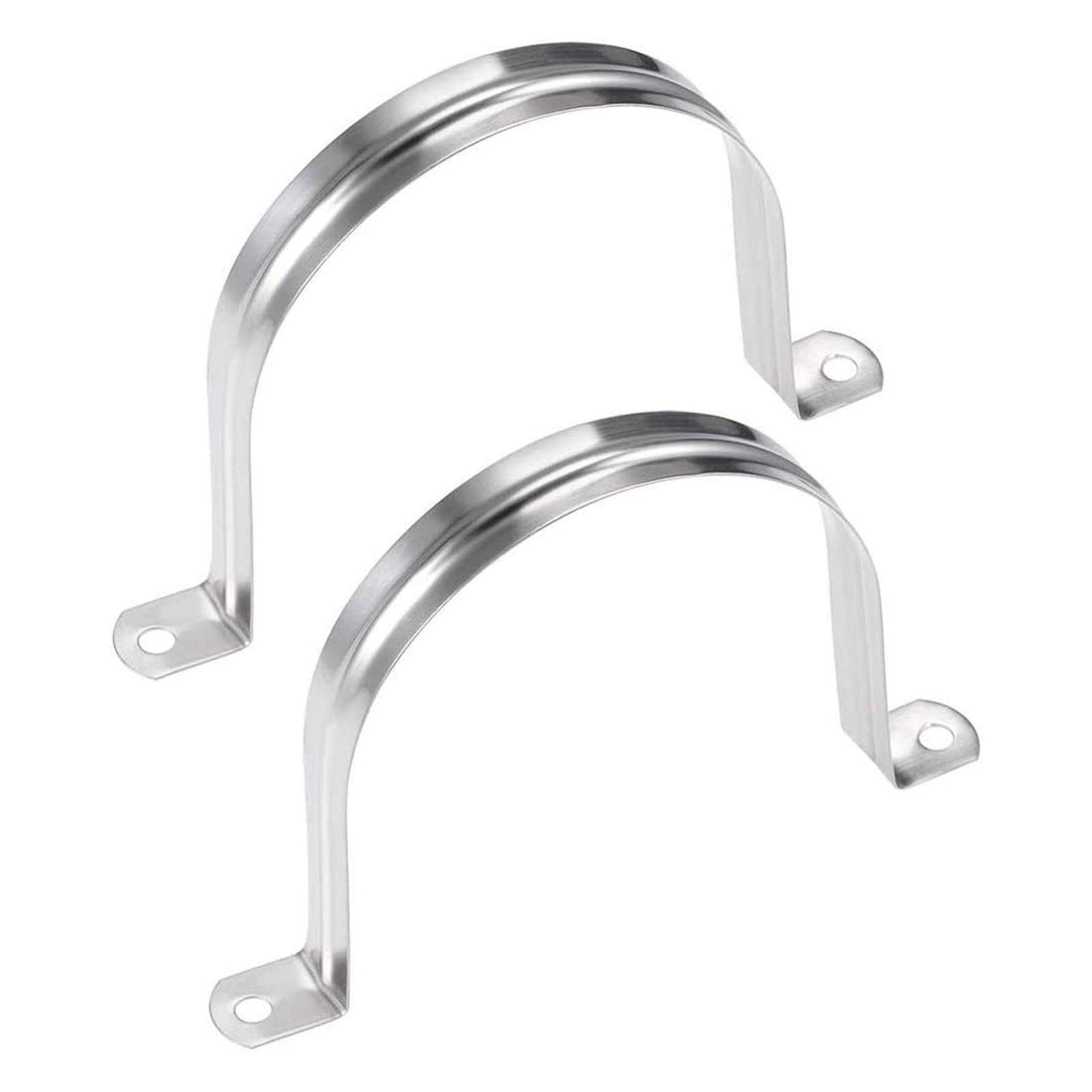 Photo 1 of 2 Pcs 5inch Rigid Pipe Strap,Two Hole Stainless Steel Strap U Bracket, Widened Tube Strap Tension Clip Assortment Kit Heavy Duty Pipe Clamp?133mm?