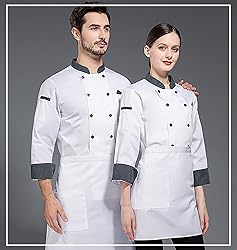 Unisex Double-breasted Chef Coat Back Full Mesh