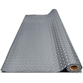 LITA Garage Floor Mat, PVC Flooring Roll Thickened Garage Mats, Heavy Duty Parking Mat Waterproof Nonslip Floor Protector for Car, Trailer, SUV, Basement, Gym (Grey) (7 Feet x 15 Feet)
