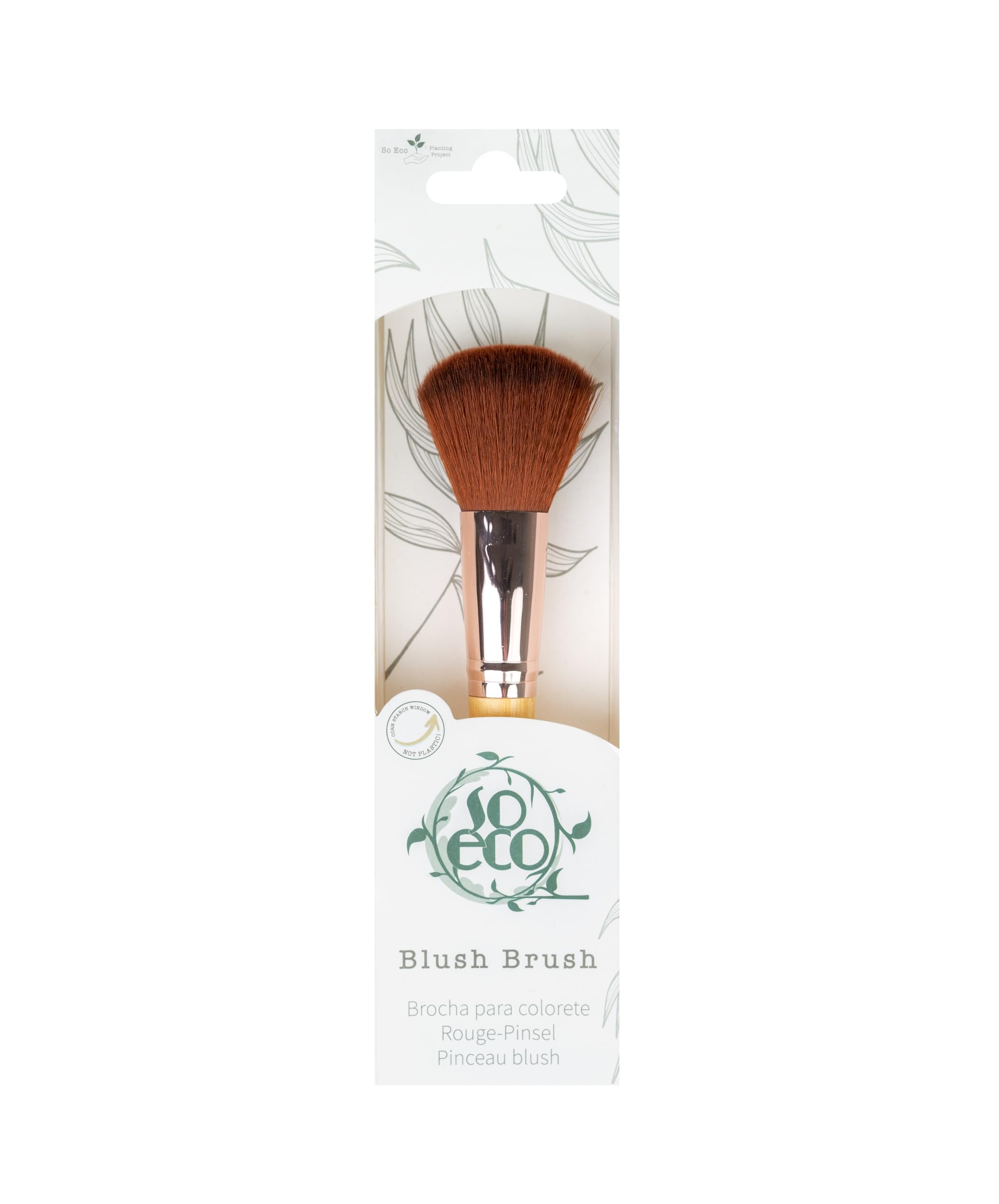 So Eco Blush Brush – Large Fluffy Vegan Makeup Brush, Applies Powder & Cream Blush, Soft Synthetic Bristles, Bamboo Handle, Cruelty-Free Beauty Tool