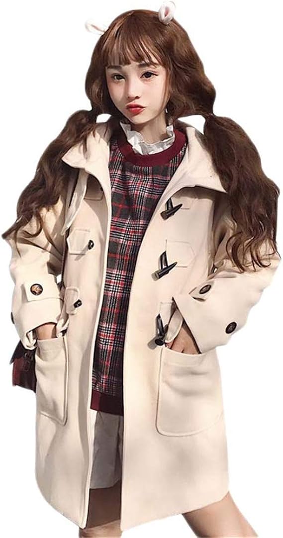 Amazon ダッフルコート レディース ロングコート 秋冬アウター 厚手 通学 コート レディース 冬 ラシャコート おしゃれ 帽子付き 可愛い ベージュ コート ジャケット 通販