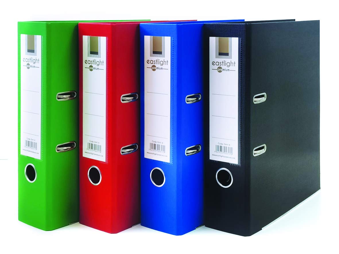 Eastlight A4 Extra Strong Lever Arch Files Plastic on Board Folder Document Storage