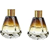 2PCS 60ml/2oz Empty Refillable Glass Diffuser Bottles - Aromatherapy Storage Containers for DIY Replacement Diffuser Sticks - Amber Gradation