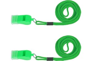 Plume'CHJ Whistle, 2 Packs Plastic Sports Whistles with Lanyard, Loud Crisp Sound Whistle Ideal for Coaches, Referees, and Officials