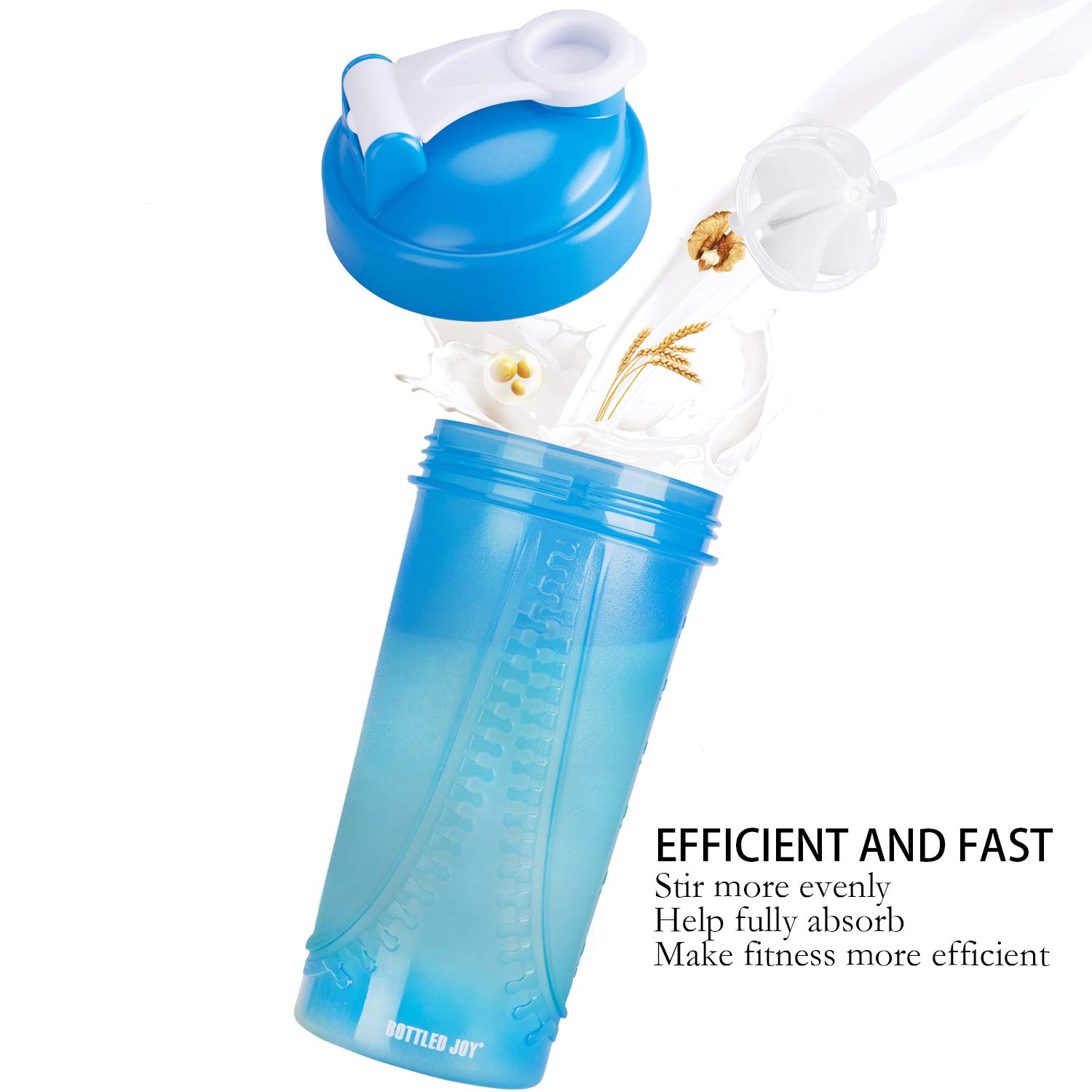 BOTTLED JOY Water Bottle, Protein Shaker Bottle with Mixer Ball BPA