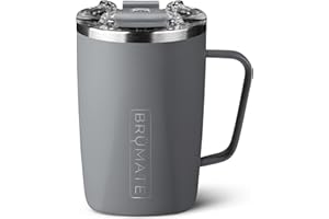 BrüMate Toddy - 16oz 100% Leak Proof Insulated Coffee Mug with Handle & Lid - Stainless Steel Coffee Travel Mug - Double Walled Coffee Cup (Matte Gray)