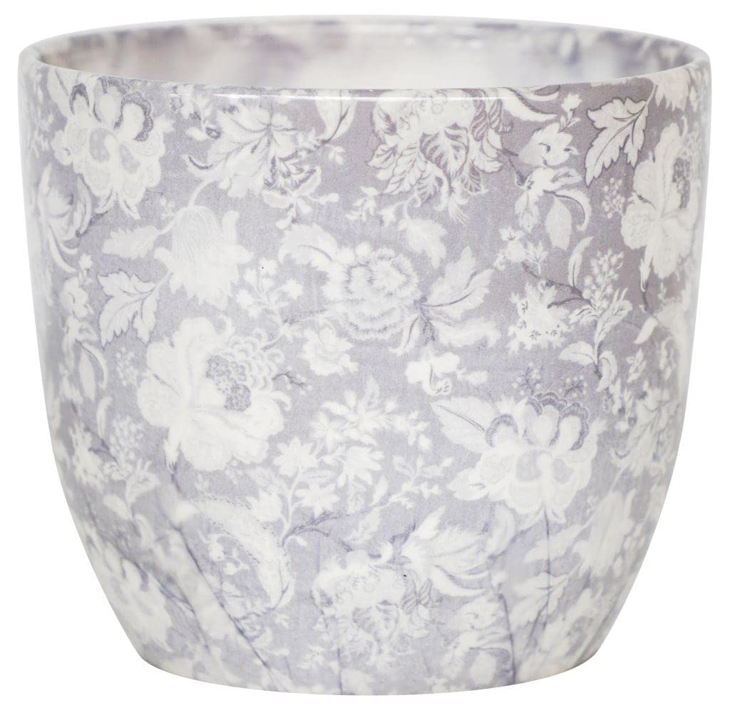 Ivyline Monza Vintage Grey Planter Plant Pot Indoor Flower Pot, Planter for Small House Plants Succulents Cacti (Grey, 15.5cm)