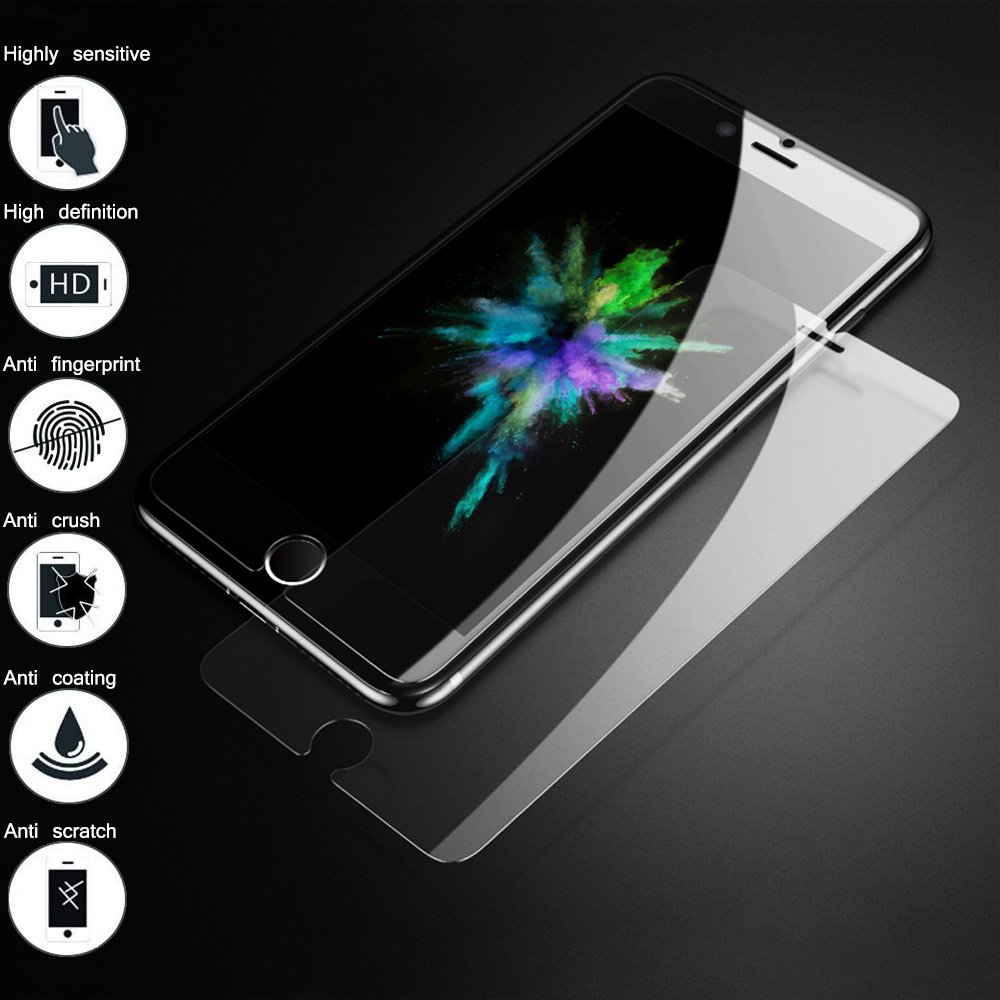 [3-PACK]iPhone 7 Plus Screen Protector,toobeeyoo Ultra Clear and Thin Tempered Glass with 9H Hardness Anti-Scratch,Fingerprint and Bubble Proof