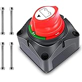 Nilight - 90015A Battery Switch 12-48V Waterproof Heavy Duty Battery Power Cut Master Switch Disconnect Isolator for Car Vehicle RV and Marine Boat (On/Off),2 Years Warranty