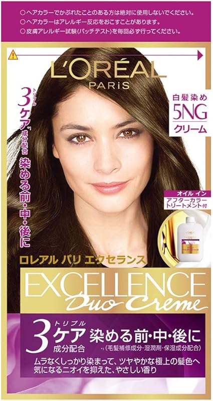 Amazon L Oreal Paris ロレアルパリ エクセランス N クリームタイプ 白髪染め 5ng 緑がかった栗色 下地エッセンス 12ml 1剤 48g 2剤 48g トリートメント 40g L Oreal Paris ロレアルパリ 白髪染め 通販