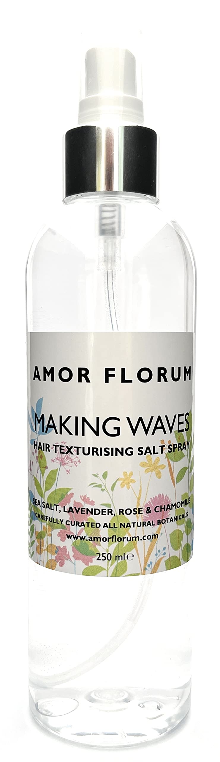 Amor Florum Making Waves Sea Salt Texturising Spray – 100% Natural Hair Mist with Pink Salt & Lavender & Rose Water – Beachy Volume & Matt Finish – 250ml