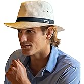 Panama Jack Straw Safari Mens Sun Hat - Black Band, 2.5" Brim, UPF 50+ Sun Protection