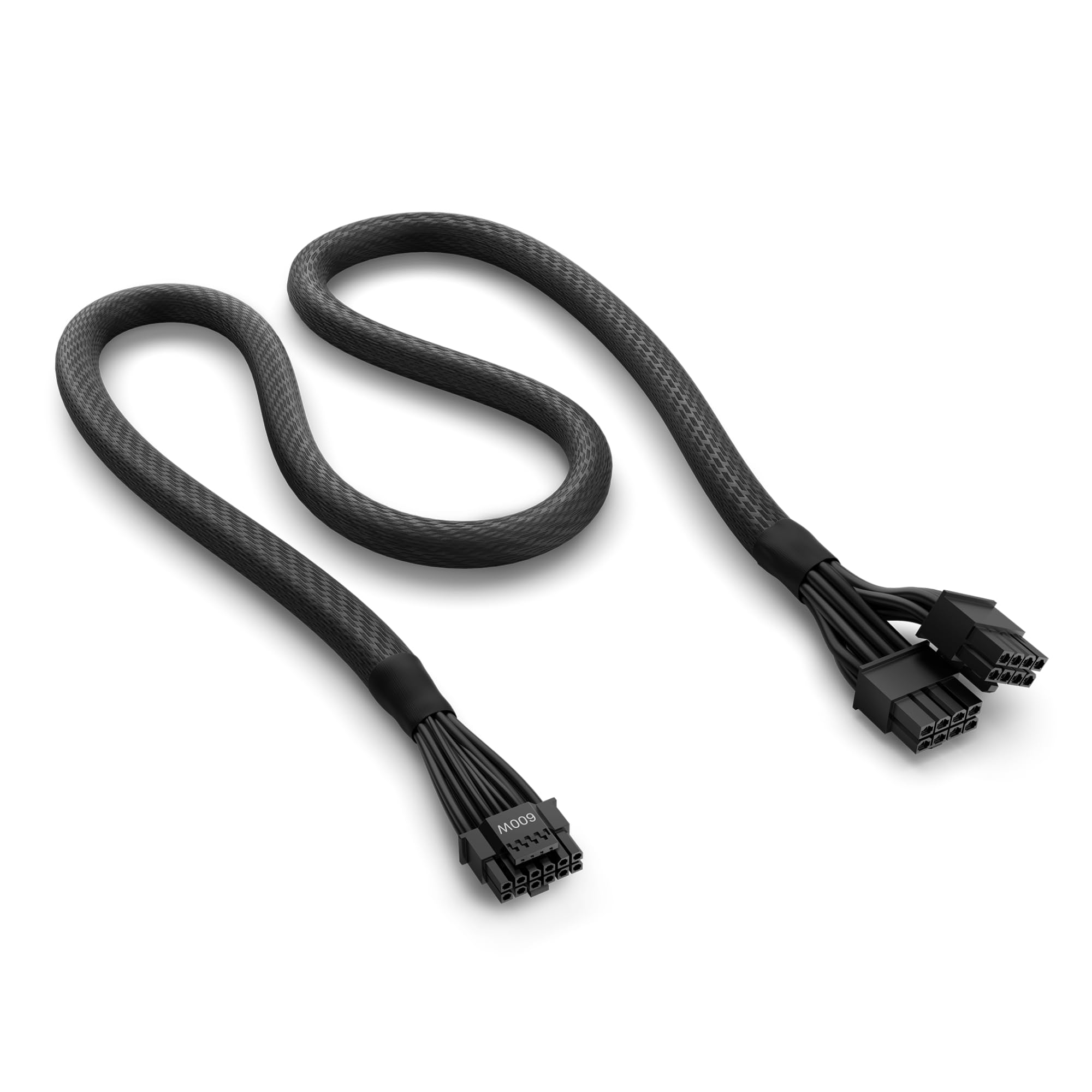 NZXT 12VHPWR Adapter Cable PSU - 12+4 Pin (16-Pin) 12HVPWR to Dual 8-Pin PCIe-For NVIDIA 40 Series Graphics Cards with Existing ATX 2.X Power Supplies (PA-xG1BB)- Rated Power 600 Watt - Black