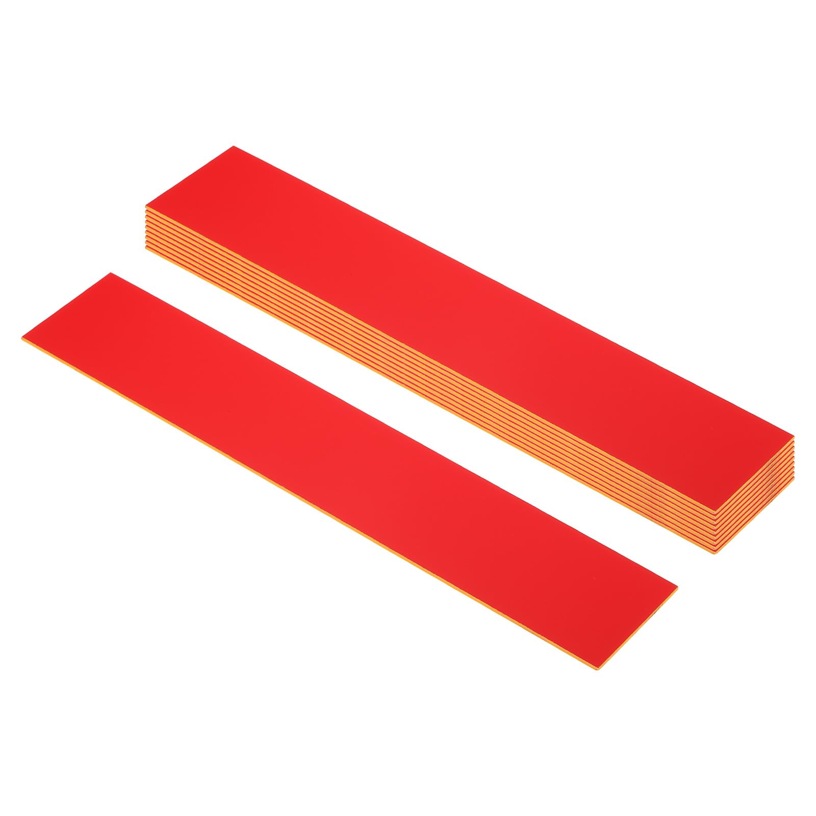 PATIKIL 10x2inch Blank Name Plates, 10Pcs Custom Engraved Name Plate Rectangle Laser Engraving Blanks for Personalized Office Desk DIY Painting Supplies, Red, Yellow
