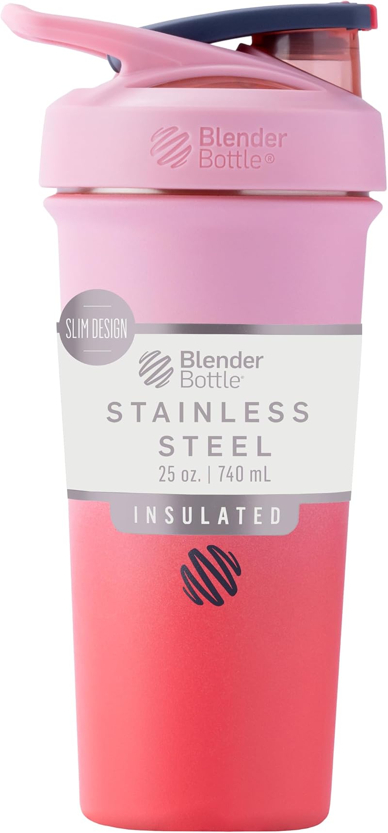 BlenderBottle Strada Sleek Shaker Cup 740ml Flamingo Ombre Stainless