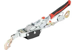 VEVOR Come Along Winch, 4 Ton (8,818 lbs) Pulling Capacity, 10 ft Steel Cable, 3 Hooks, Heavy Duty Ratchet Power Puller Tool 