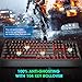 VicTsing Mechanical Keyboard, RED LED Backlit Mechanical Gaming Keyboard with Detachable Wrist Rest, Dust & Spill Resistance,100% Anti-Ghosting with Red Switches for PC Game-Blackthumb 4
