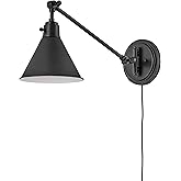 Hinkley Arti Single Light Swing Arm Wall Sconce, Adjustable, On/Off Switch, Plug-in Cord, Two Pivot Points, Modern Industrial