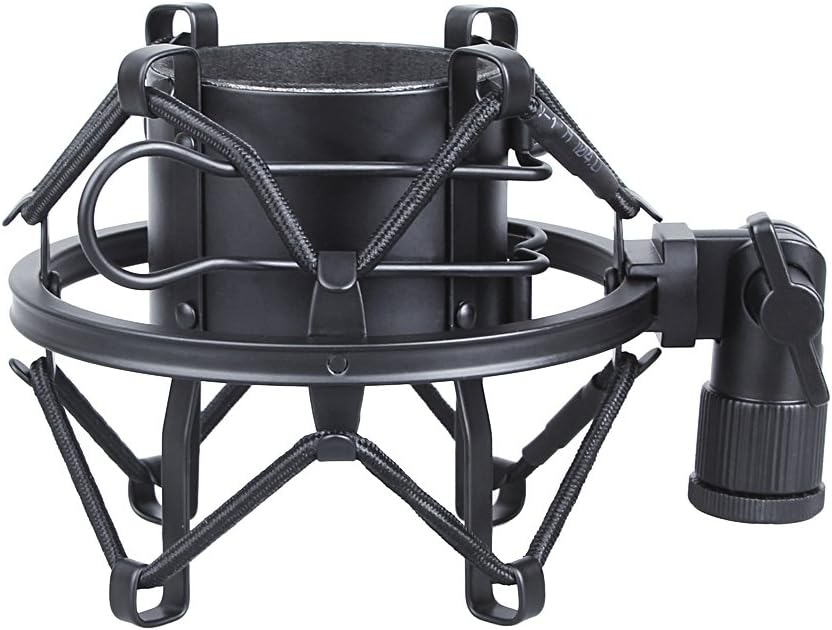 Koolertron Universal 50MM Microphone Shock Mount for 48MM-54mm Diameter Condenser Mic (Black): Musical Instruments