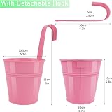 Giovara Hanging Plant Pot Large Metal Flower Pots with Detachable Hook view 5