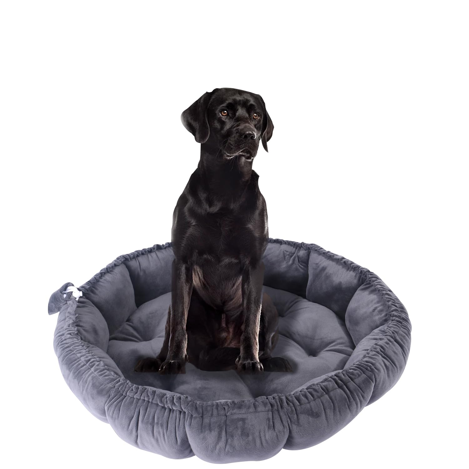 Photo 1 of Hebove Round Donut Cat and Dog Cushion Bed, Pet Bed for Medium or Large Dogs, Calming Cat & Dog Bed Grey?Soft Durable Fabric Pet beds?cat Bed