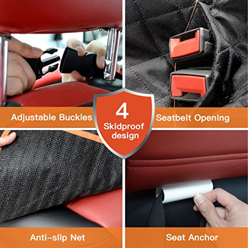 Paercute New Upgrade Dog Car Seat Covers 100% Waterproof Car Seat for Dogs with Side Flaps Hammock Scratch Proof & Nonslip Dog Seat Covers for Back Seat Washable Dog Seat Cover for Cars Trucks and SUV - Thumbnail 2