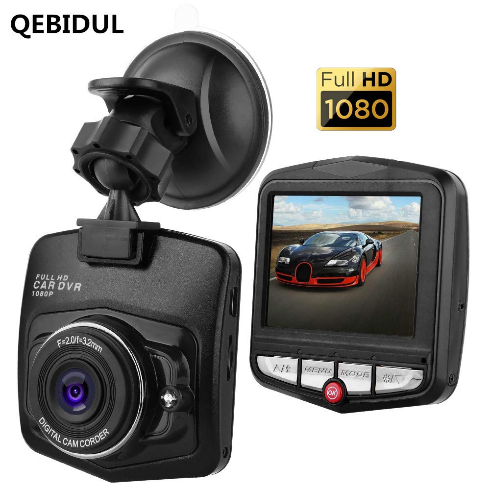 QEBIDUL Car 2.4 Inch Dashboard Photo Mini Dash Cam Camera With FHD 1080P DVR Resolution and 170 Degree Wide Angle Lens Night Vision Loop Recording G-Sensor Onboard Driving Recorder