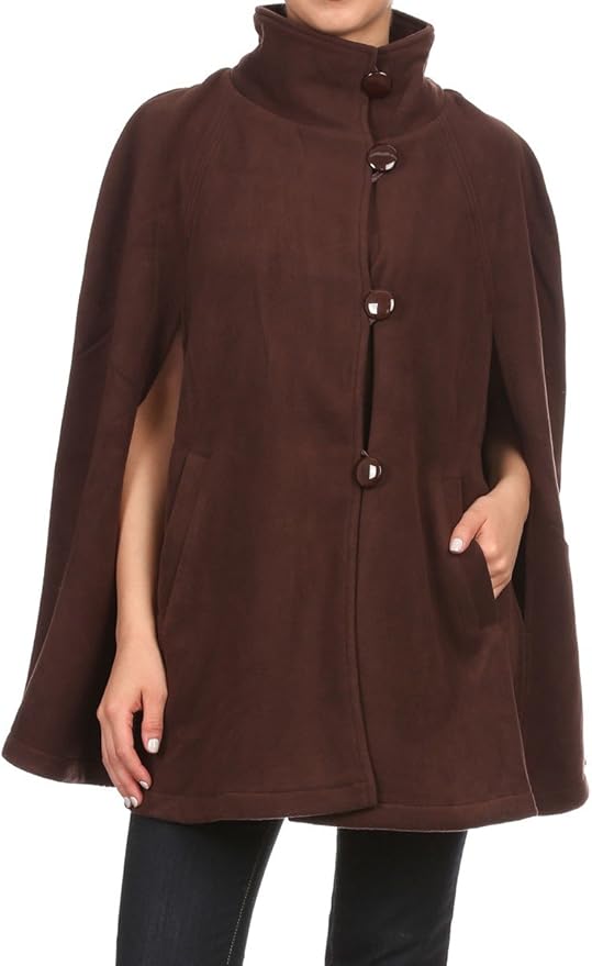 LL Damen Cape Poncho Mantel Herbst Winter weiches Fleece offene ...