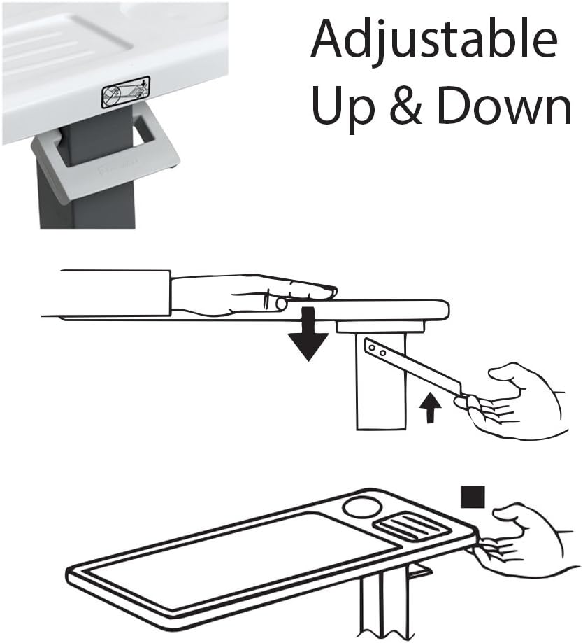 Carex Overbed Table and Hospital Bed Table - Table With Wheels - Over The Bed Table For Home Use and Hospital: Health & Personal Care
