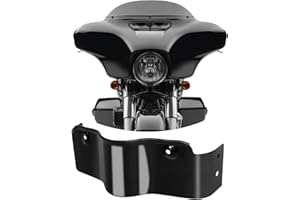 AC-MTORC Batwing Outer Fairing Lower Trim Skirt for Harley Touring Electra Glide FLHT 1996-2013 Street Glide FLHX 2006-2013 (Black)