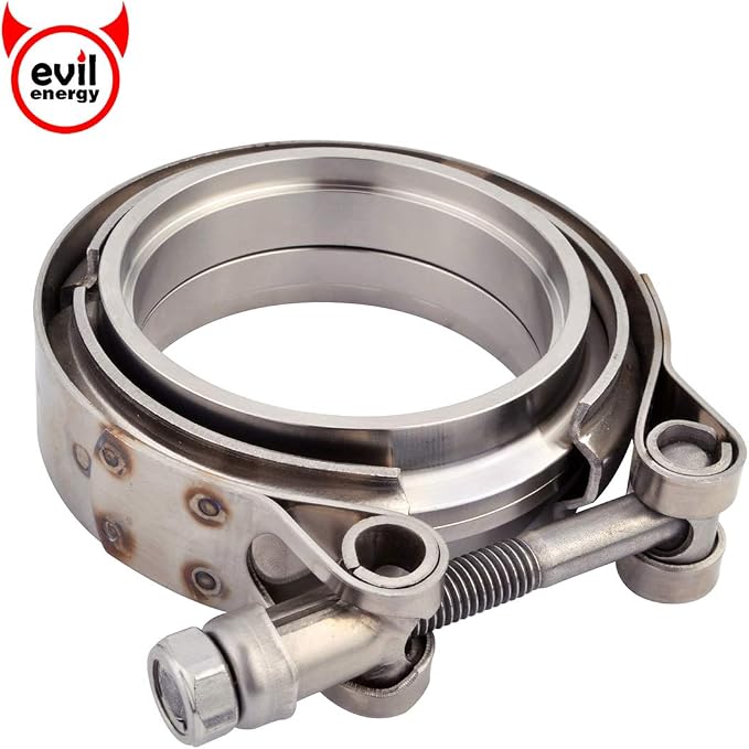 2" Stainless Steel V-Band Clamp & Flange Kit – Male/Female For Turbo Exhaust Downpipe (304 SS)