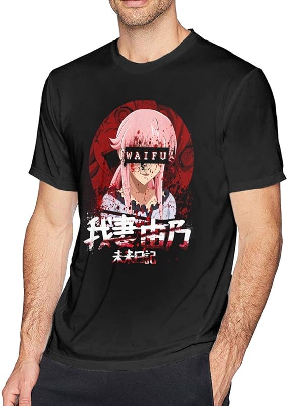 Amazon アニメ未来日記みらい日記我妻由乃ワイフメンズコットン生地半袖tシャツ Tシャツ カットソー 通販