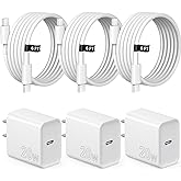 iPhone 17 16 15 Charger Fast Charging 3 Pack USB C Charger Block Type C Chargers 6FT Cord Wall Chargers Compatible with iPhone Air/17/17 Plus/17 Pro/17 Pro Max/16/16 Plus/16 Pro/16 Pro Max/15 Pro Max
