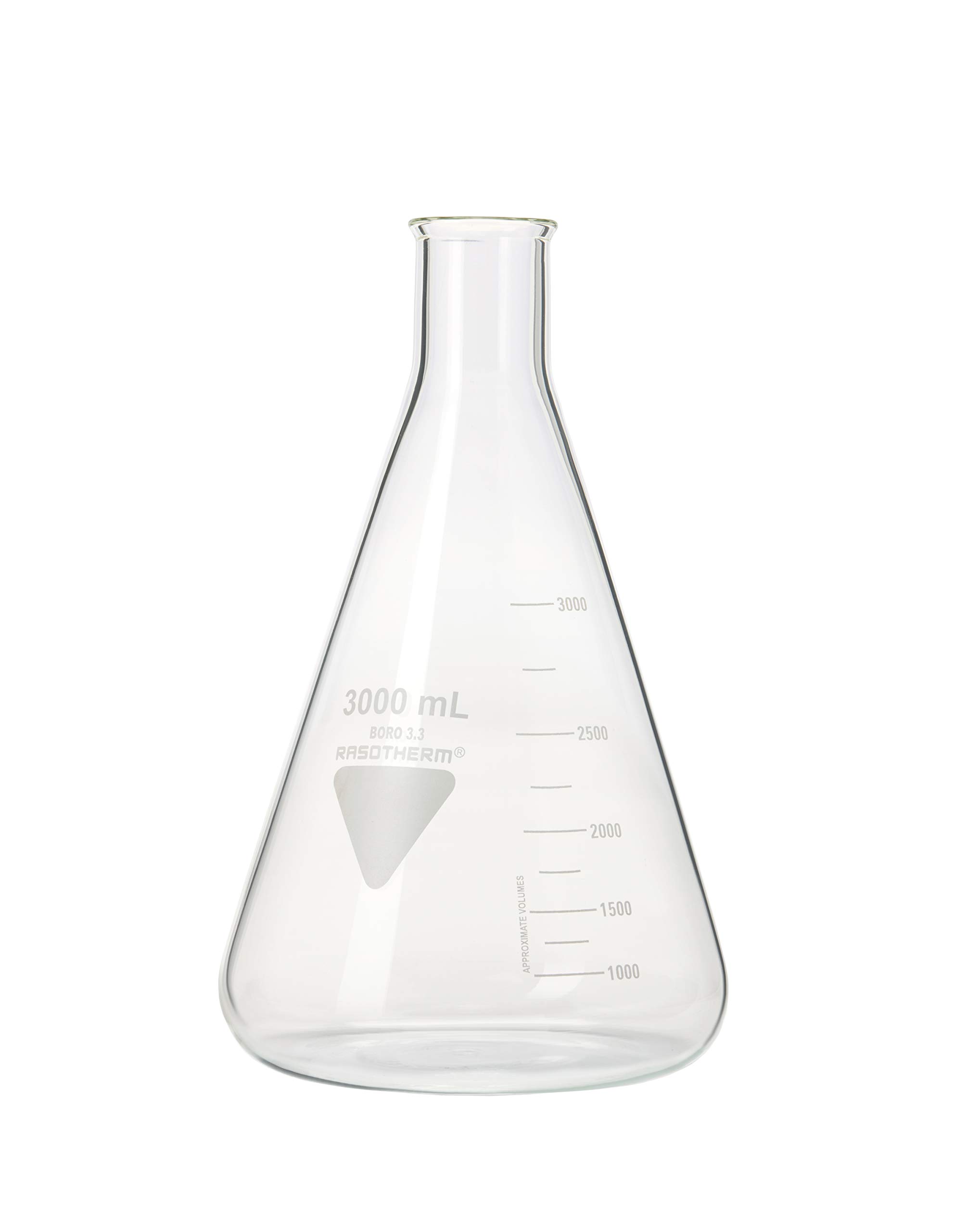 RASOTHERM Erlenmeyer Flask, Narrow Neck (Boro 3.3), 3000 ml