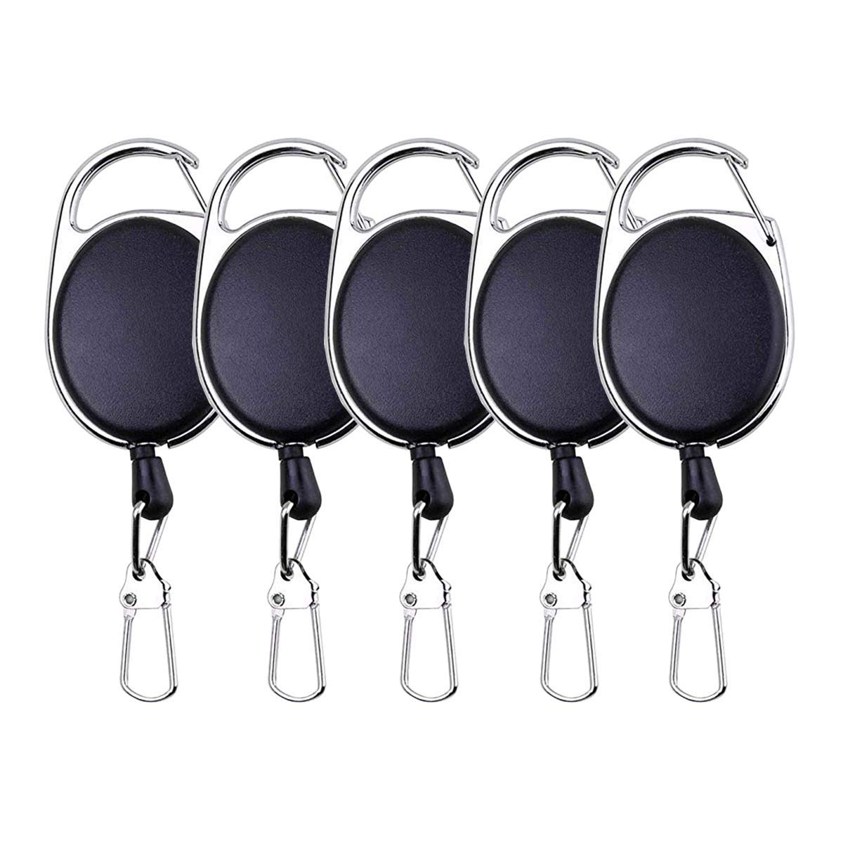 HaiBiDe Fishing Zinger Retractor 5 pcs with 360Degree Rotation Buckle for Fishing Climbing Hiking Outdoor sports