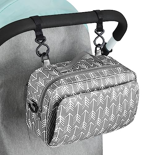 Accmor Stroller Organizer, Universal Stroller Organizer with Insulated Cup Holder Pocket, Dual Purpose Large Capacity Stroller Bag Caddy, Stroller Accessories Fits for Uppababy, Doona, Nuna Strollers