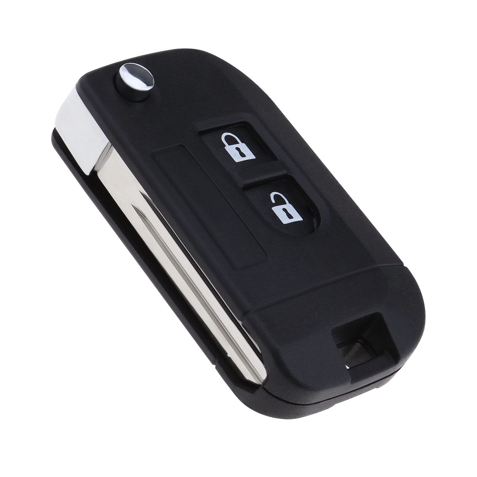 Create idea 2 Button Remote Flip Key Shell Compatible with Micra Note Navara Qashqai Murano Patrol X-Trail Almera Folding Remote Key Fob Case Cover with Uncut Blade