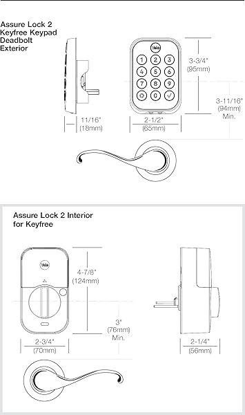 YALE ASSURE LOCK 2, BLACK SUEDE KEYLESS ENTRY DOOR LOCK DEADBOLT WITH ELECTRONIC KEYPAD TOUCHSCREEN FOR CODE ENTRY AND Z-WAVE COMPATIBILITY, YRD430-ZW2-BSP
