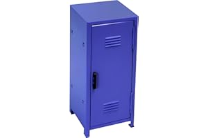 PACOLO Mini Locker, Metal Small Locker for Desktop, Girls Lockbox Desktop Storage Organizer, Money Safe and Cash Lock Box for Girls Safe (Blue)