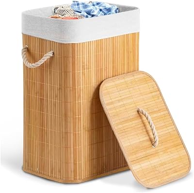 Cesto de bambu 60L com tampa