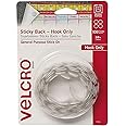 VELCRO Brand - Sticky Back Fasteners, Hook Side Only | Perfect for Home or Office | 5/8in Coins | Pack of 100 | White