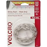 VELCRO Brand - Sticky Back Fasteners, Hook Side Only | Perfect for Home or Office | 5/8in Coins | Pack of 100 | White